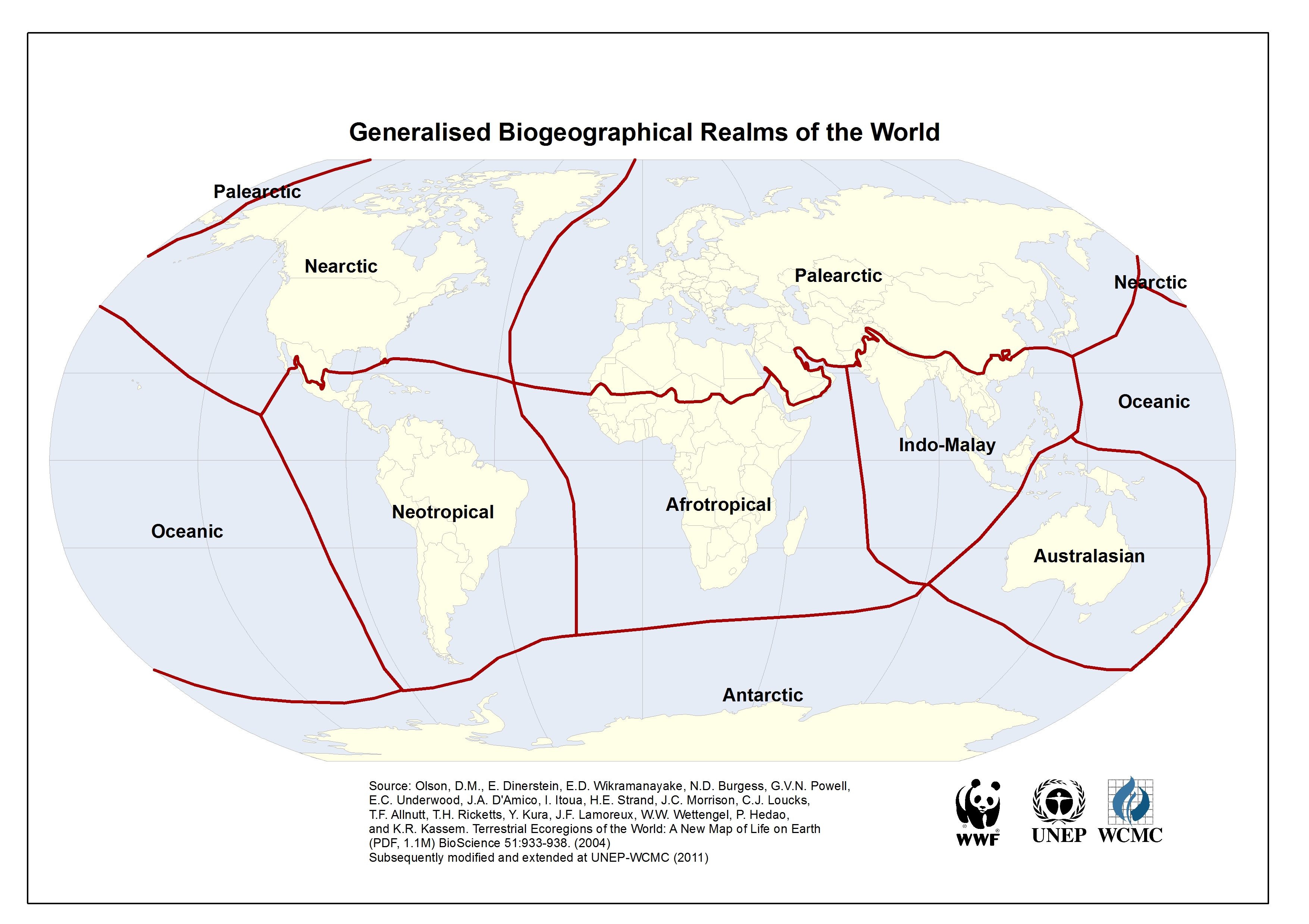 Species richness by biogeographical area and provinces