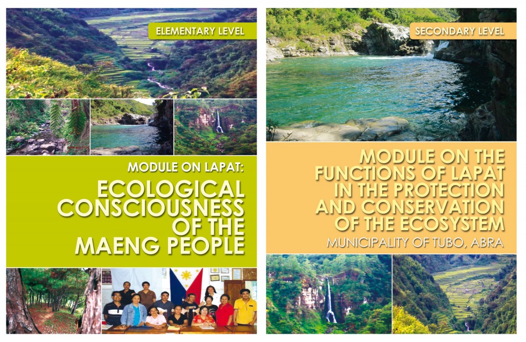 The covers of the Lapat learning modules for elementary (left) and secondary (right) levels.