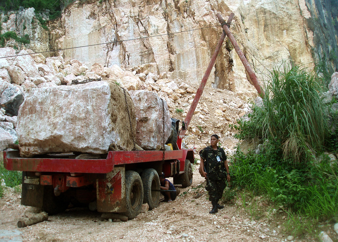 Truckload of marble